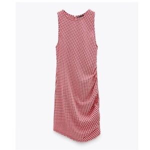 Zara Red Gingham Mini Dress S